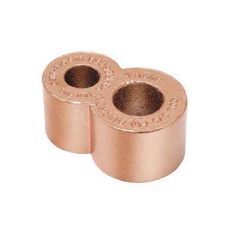 Burndy Copper Compression Connector, 4/0 AWG(Str)-250 kcmil, 5/8" Ground Rod YGHR29C58